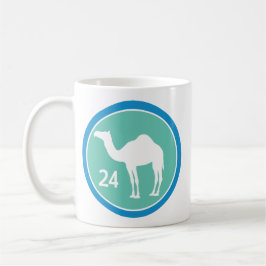 24 timmar - Kameldesign (blå/blå) Mugg