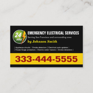 24 timmars Akut Electrical Service - två sidotjäns Visitkort