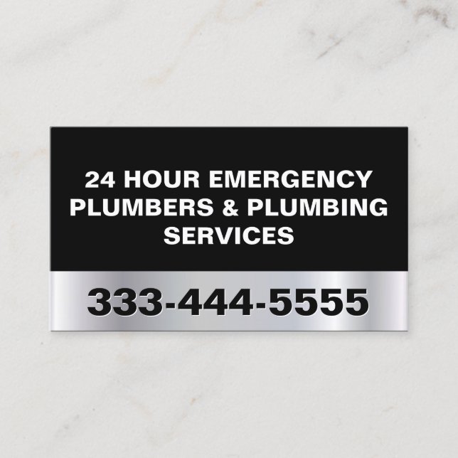 24 TIMmars AKUT PLUMBERS & PLUMBING SERVICES Visitkort (Framsida)