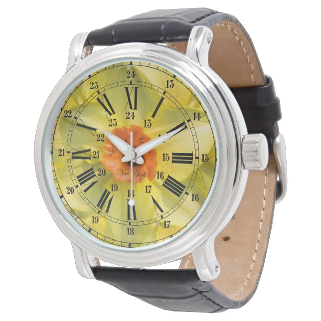 24 timmars blomma armbandsur (Vinklad)