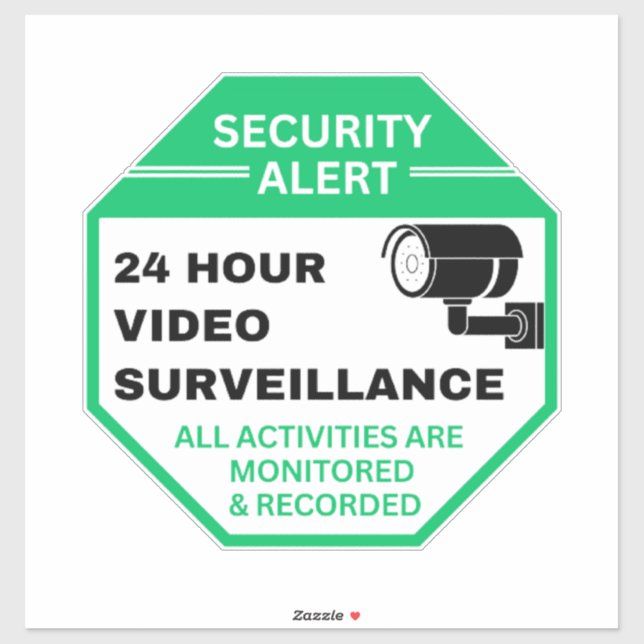 24 timmars videoövervakning klistermärken (Ark)