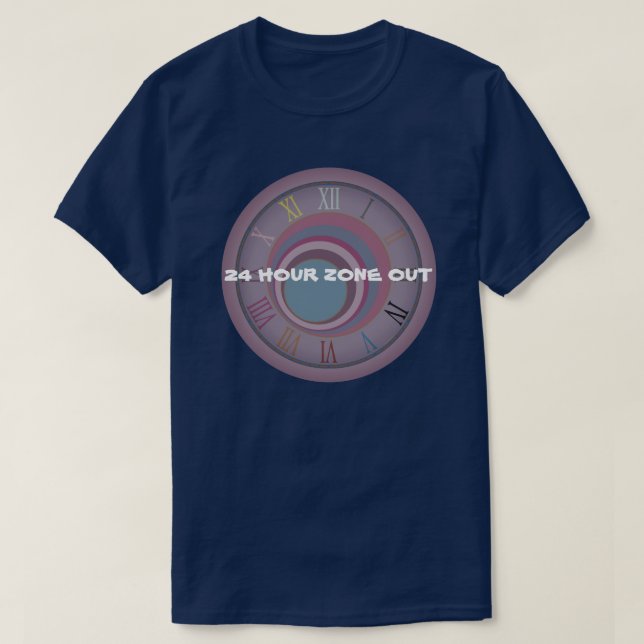 24 timmars Zon Out Time Clock Circles Artsy T Shirt (Design framsida)