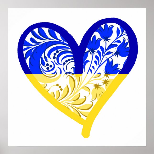 24-tums poster kvadrat - stöd för Ukraina (Framsidan)