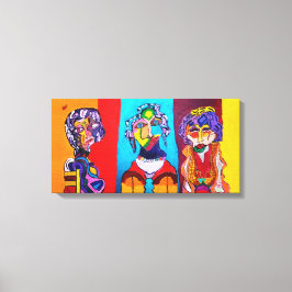 24-tums X 12-tums STRETCHED CANVAS ABSTRAKT DAM PR