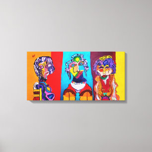 24-tums X 12-tums STRETCHED CANVAS ABSTRAKT DAM PR