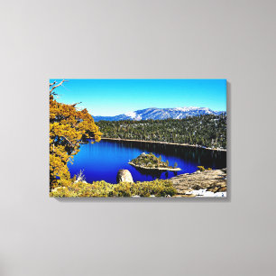 24-tums X 16-tums BEAUTIFUL EMERALD BAY SJÖ TAHOE Canvastryck