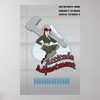 24-tums x 36-tums Attitydjustering Nose Art Poster