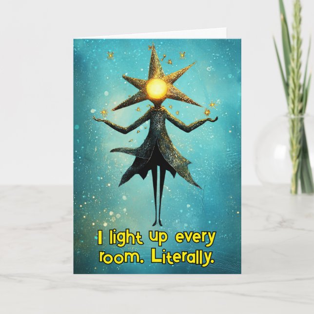 *~* 24 Whimsical Glow Funny Magic jul AP97 Tack Kort (Framsida)