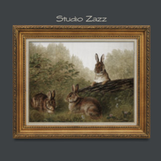 24 x 18 '' Vintage Kaninmålning Poster