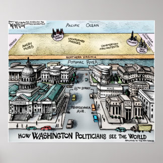 24 x 20 tum, Poster - vy från Washington, D.C.