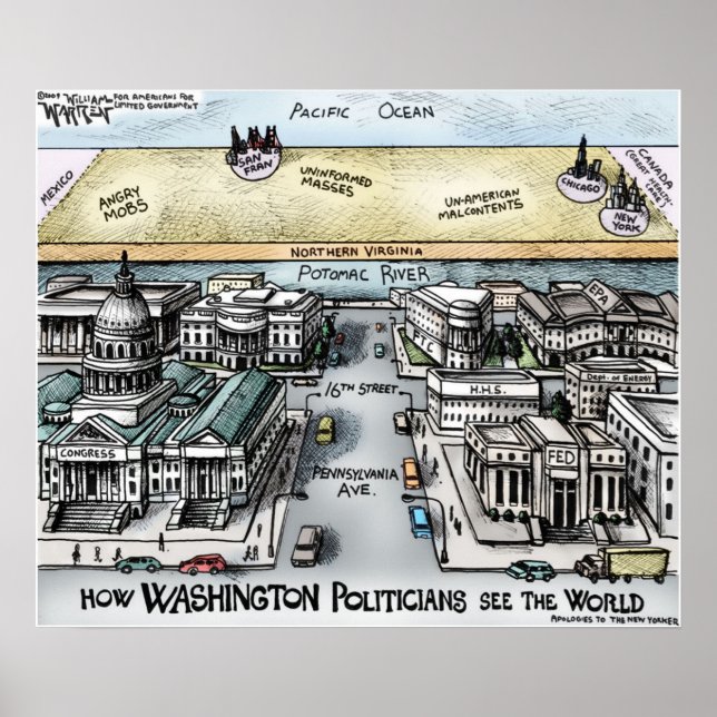 24 x 20 tum, Poster - vy från Washington, D.C. (Framsidan)
