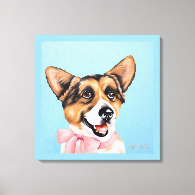 24 x 24 Punkin the Corgi Canvastryck (Framsida)