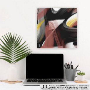24 x 24-tums Trend Abstrakt Art Black White Powder Canvastryck