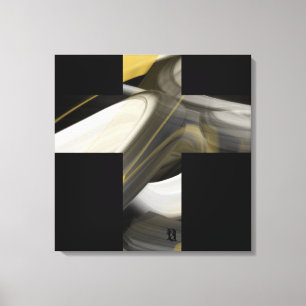 24 x 24-tums Trend Abstrakt Art Canvas Black White