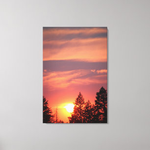24" x 36" 2 Panel Canvas Rosa solnedgång i Montana