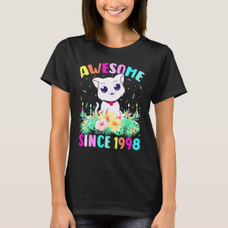 24 Years Old Girl Cat Lover Awesome Since 1998 24t T Shirt