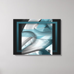 24x18" Trend Abstrakt Konst Canvas Svart Vitt Blåt