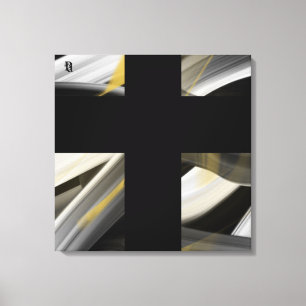 24x24" Trend Abstrakt Konst Canvas Svart Vitt Guld