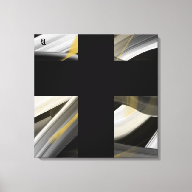 24x24" Trend Abstrakt Konst Canvas Svart Vitt Guld (Framsida)