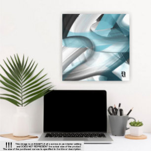 24x24-tums Trend Abstrakt Art Canvas Black Blue