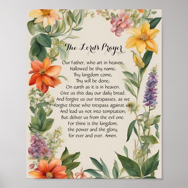 24x30 Lord's Prayer Poster Skriv ut (Framsidan)
