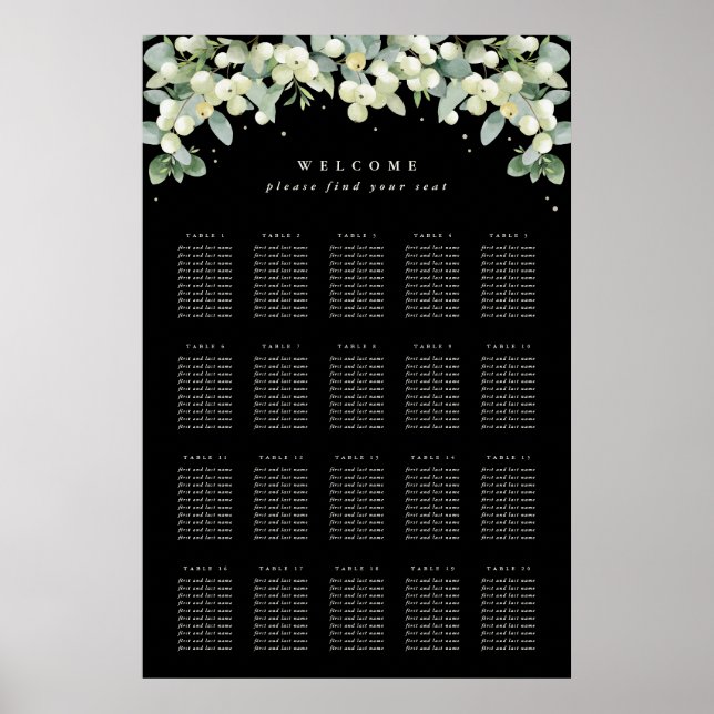 24x36" 20 Bord med 10 Placeringsplan Affisch (Framsidan)