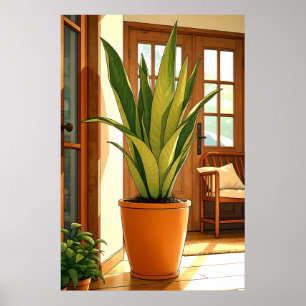 24x36 Entryway Poted Snake Plant Poster