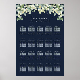 24x36-tums 20 Bord med 8 Bröllop sittande diagram Poster