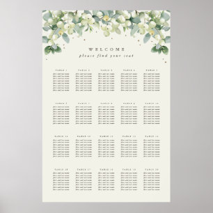 24x36-tums 20 Bord med 8 Bröllop sittande diagram Poster