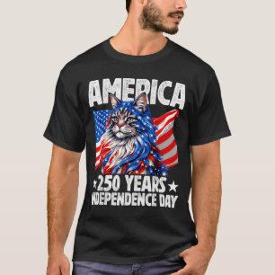 250 America År självständighetsdag Maine Coon T Shirt