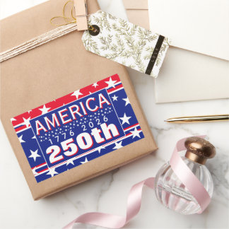 250 AMERIKA 1776 2026 REKTANGULÄRT KLISTERMÄRKE