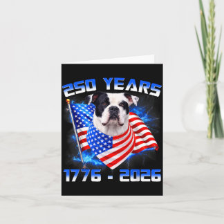 250 Amerika År 1776 2026 Amerikansk Bulldog Hund Kort