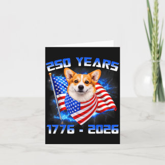 250 Amerika år 1776 2026 Corgi hundälskare Kort