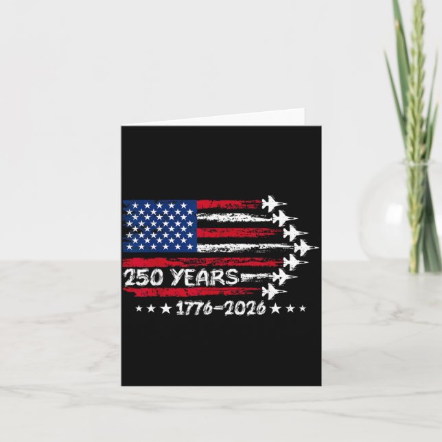250 Amerika År 1776 2026 Stridsflygplan 250-årsjub Kort (Framsida)