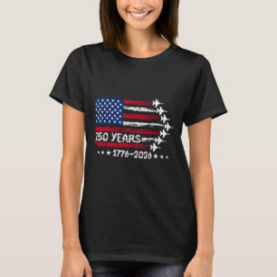 250 Amerika År 1776 2026 Stridsflygplan 250-årsjub T Shirt