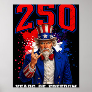 250 Amerika år av frihet 2026 250-årsjubileum U Poster