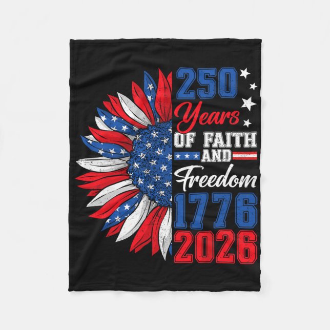 250 Amerika År Frihet 1776 2026 250-årsdag Fleecefilt (Framsidan)