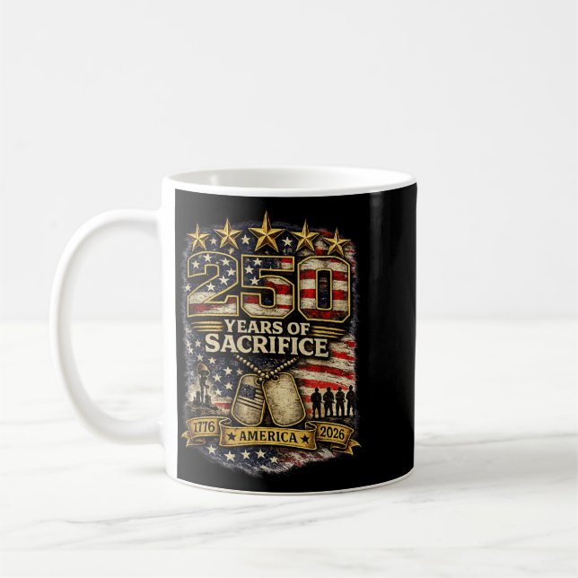 250 Amerika Frihet Juli 4 Design Kaffemugg (Vänster)