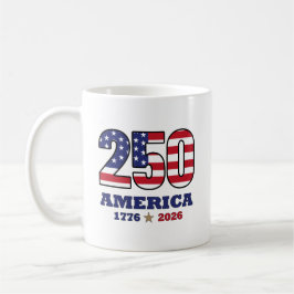 250 Amerika Patriotisk Flaggdesign | 1776 2026  Kaffemugg