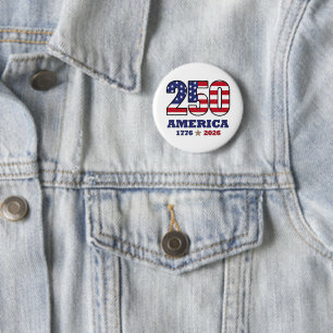 250 Amerika Patriotisk Flaggdesign 1776 2026 Knapp