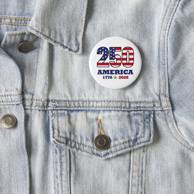 250 Amerika Patriotisk Flaggdesign | 1776 2026  Knapp (In Situ)