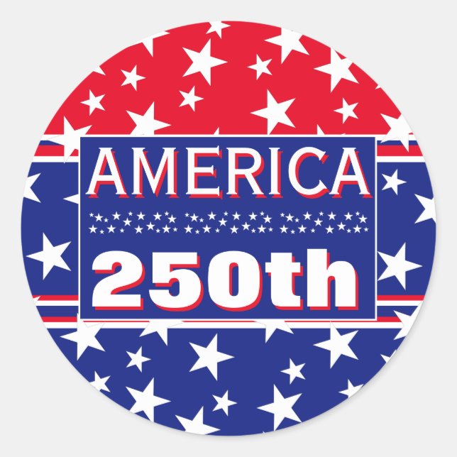 250 AMERIKA RUNT KLISTERMÄRKE (Framsida)