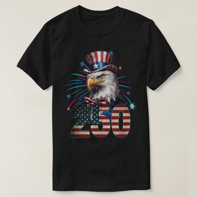 250 Amerika Vitörad Örn  T Shirt (Design framsida)