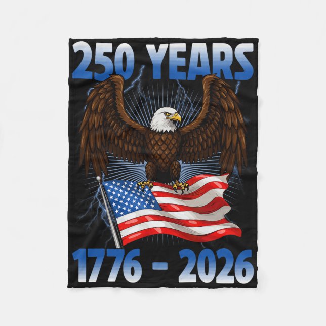 250 amerikanska år 1776 2026 250-års födelsedagsör fleecefilt (Framsidan)