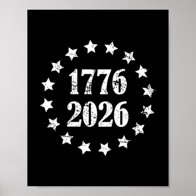 250 år 1776-2026 250-årsdag, 4 juli poster (Framsidan)
