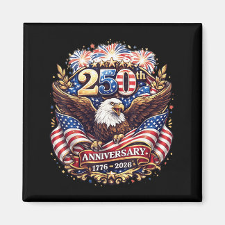 250 år 1776-2026 250-årsfirande Amerikansk flagga Magnet
