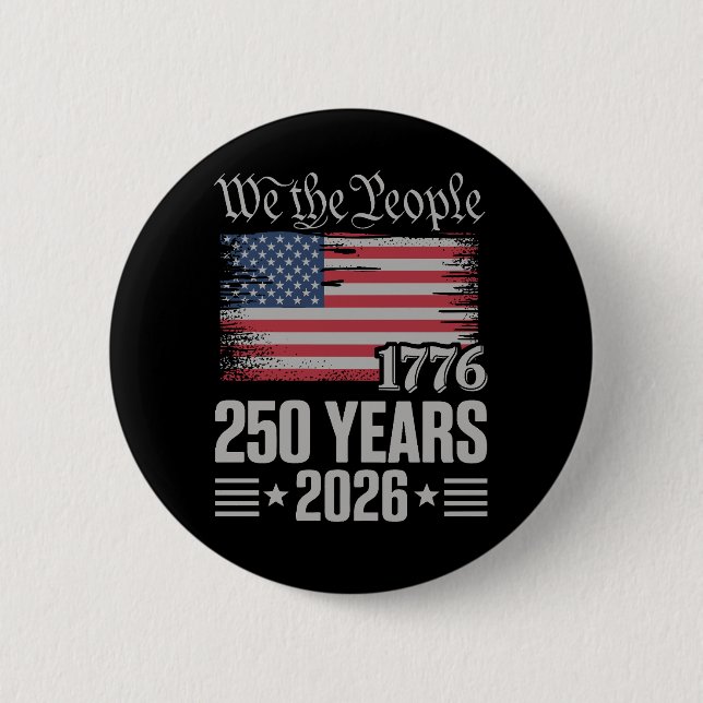 250 år 1776 2026 250-årsjubileum 4:e juli knapp (Framsida)