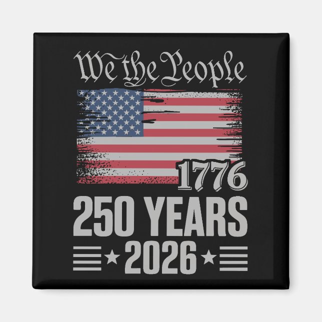 250 år 1776 2026 250-årsjubileum 4:e juli magnet (Framsidan)