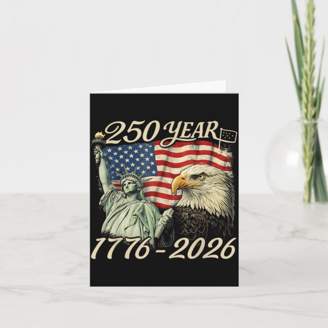 250 år 1776 2026 250-årsjubileum 4 juli kort (Framsida)