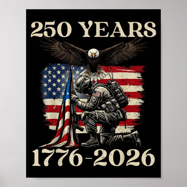 250 år 1776 2026 250-årsjubileum 4 juli poster (Framsidan)